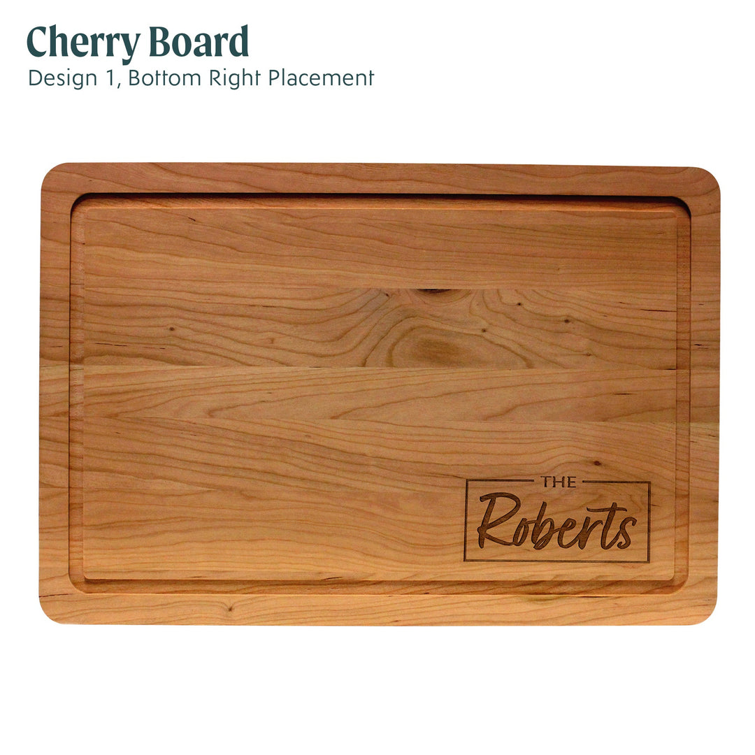 Cherry and Walnut Cutting Board (18x12) - Shape of Yew