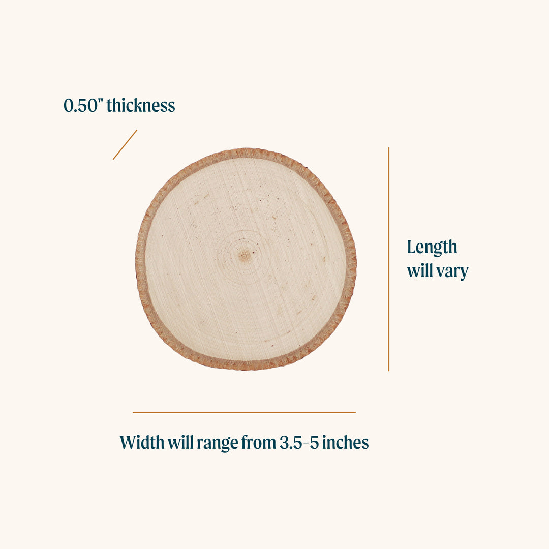 Live Edge Basswood Coaster, 3-1/2"-5" Wide, Unsanded 50-Pack