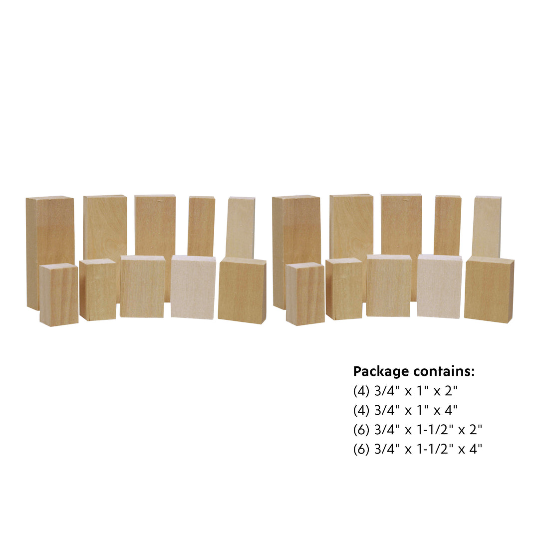 Assorted Basswood Carving Blocks (20-Piece)