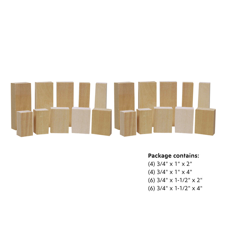 Assorted Basswood Carving Blocks (20-Piece)