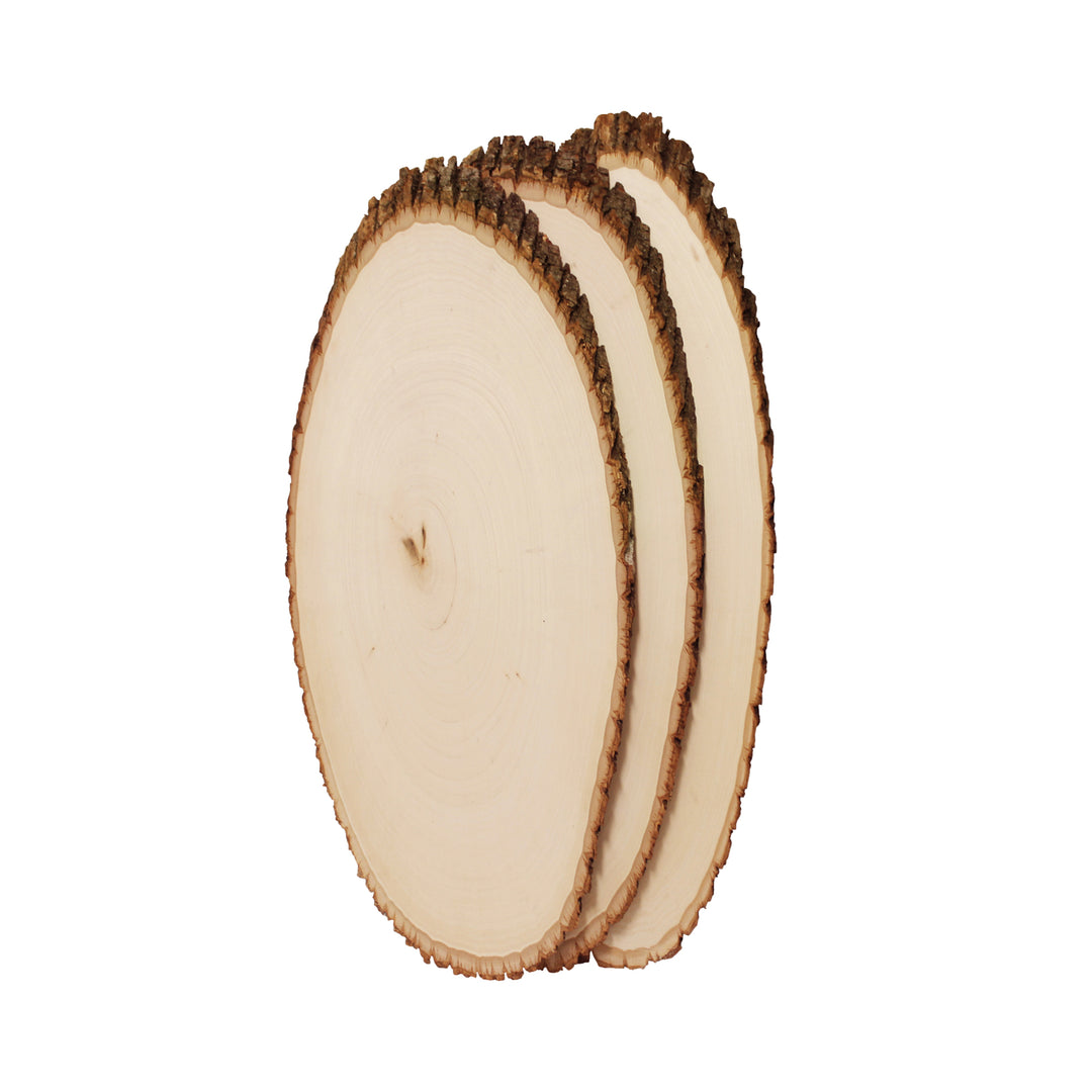 Elongated Rustic Basswood Round, 9-11" Wide